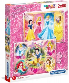 Puzzle 2x60 pezzi Clementoni Disney Princess | Puzzle Disney - Confezione