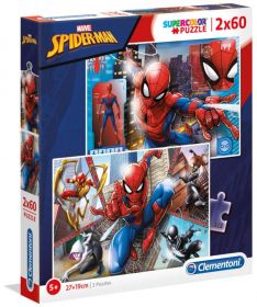 Puzzle 2x60 pezzi Clementoni Spiderman | Puzzle Supereroi - Confezione