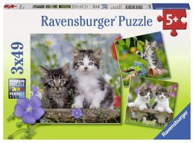 Puzzle 3x49 pezzi Gattini Ravensburger su ARSLUDICA.com