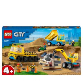 LEGO 60391 Camion da cantiere e gru con palla da demolizione | LEGO City
