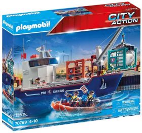 Playmobil 70769 Nave da Carico con Container | Playmobil City Action - Confezione