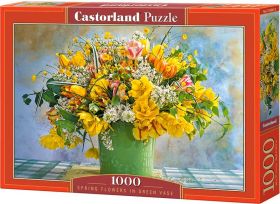 Puzzle 1000 pezzi Castorland Fiori Primaverili In Vaso Verde | Puzzle Fiori