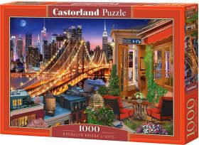 Puzzle 1000 pezzi Castorland Luci Del Ponte Di Brooklyn | Puzzle Paesaggi Città