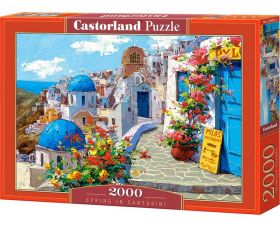 Puzzle 2000 pezzi Castorland Primavera a Santorini, Grecia | Puzzle Paesaggi Mare