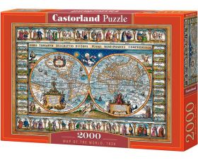 Puzzle 2000 pezzi Castorland Mappa del Mondo 1639 | Puzzle Arte