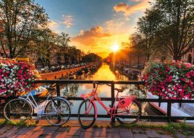 Puzzle Città 1000 pezzi Ravensburger Biciclette ad Amsterdam