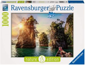 Puzzle Paesaggi 1000 pezzi Ravensburger Rocce di Cheow Lan, Thailandia