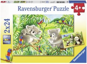 Puzzle 2x24 Pezzi Ravensburger Dolci Koala e Panda
