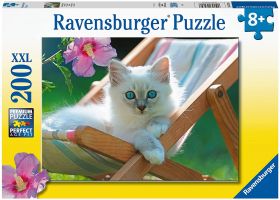 Puzzle 200 Pezzi XXL Ravensburger Micio Bianco | Puzzle per Bambini