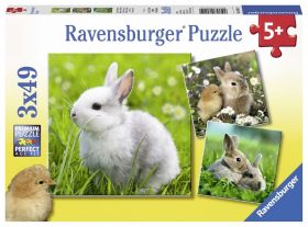 Puzzle 3x49 pezzi Teneri Coniglietti Ravensburger su ARSLUDICA.com