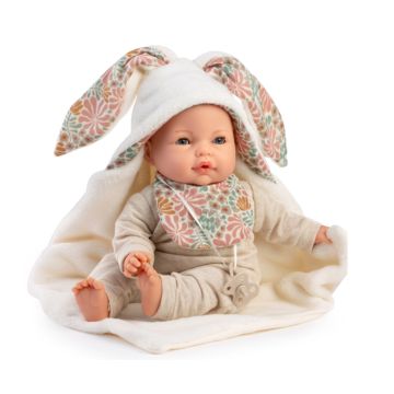 BAMBOLOTTO BIMBA con Copertina Coniglietto Piange Chiude Occhi Corpo Morbido