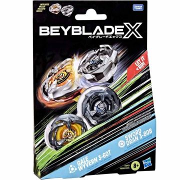 BEYBLADE X DUAL Pack GALE WYVERN 3-60T SWORD DRAN 3-80B Senza Lanciatore