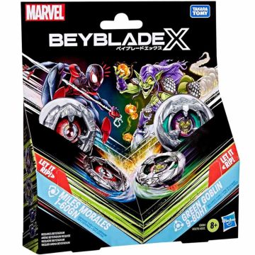 BEYBLADE X MILES MORALES 1-60GN GREEN GOBLIN 9-80HT con Lanciatore