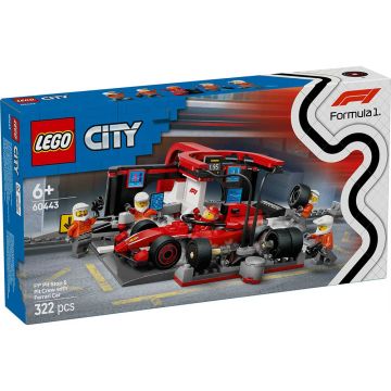 LEGO CITY 60443 Pitstop e meccanici con monoposto Ferrari F1 | LEGO CITY 6+