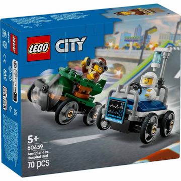 LEGO CITY 60459 Pack veicoli da corsa: aereo contro letto d’ospedale | LEGO CITY 5+