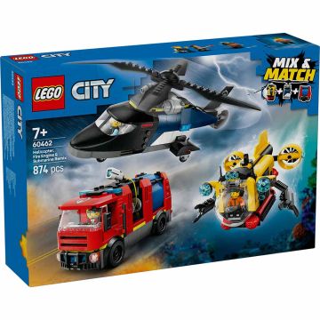 LEGO CITY 60462 Elicottero, autopompa e sottomarino | LEGO CITY 7+