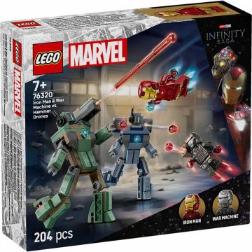 LEGO SUPER HEROES 76320 Iron Man e War Machine contro i droni di Hammer | LEGO SUPER HEROES 7+  