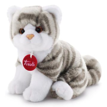 Peluche Trudi Gattino Brad tigrato grigio S 14x18x20 cm