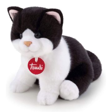 Peluche Trudi Gatto Brad bianco e nero S 16x19x22 cm
