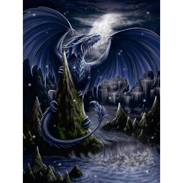 PUZZLE 1500pz Ravensburger L'Oscuro Drago Blu | Puzzle Fantasy