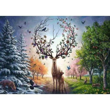 PUZZLE 1000pz Ravensburger 50° Anniversario: Il Cervo Magico e le Quattro Stagioni | Puzzle Fantasy