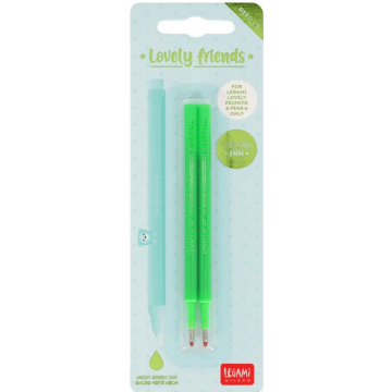 REFILL VERDE NEON x2 Penne Gel LOVELY FRIENDS Non Cancellabili Legami