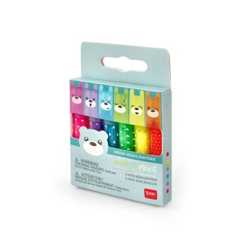 SET DA 6 MINI EVIDENZIATORI ORSO Teddy's Mood | Evidenziatori Legami