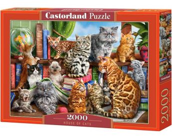 Puzzle 2000 pezzi Castorland Casa dei Gatti | Puzzle Animali