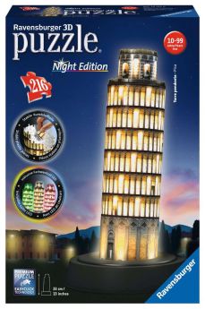 Puzzle 3D Night Edition Torre di Pisa Box (Ravensburger 3D Puzzle)