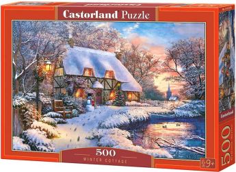Puzzle 500 pezzi Castorland Winter Cottage | Puzzle Montagna Paesaggi