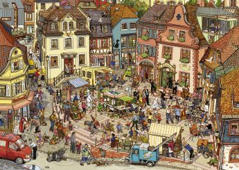 Puzzle 1000 pezzi Heye Market Place, Göbel & Knorr su ARSLUDICA.com