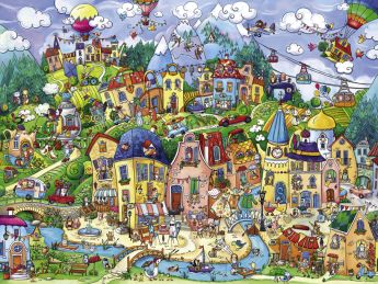 Puzzle 1500 pezzi Happytown, Berman Heye su ARSLUDICA.com