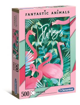 Puzzle 500 pezzi Clementoni Fantastic Animals Flamingos | Puzzle Animali Fantasy - Confezione
