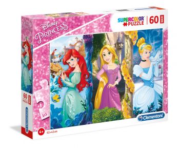 Puzzle 60 pezzi maxi Disney Princess Clementoni su ARSLUDICA.com