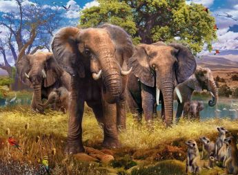 Puzzle Animali 500 pezzi Ravensburger Famiglia di Elefanti su arsludica.com