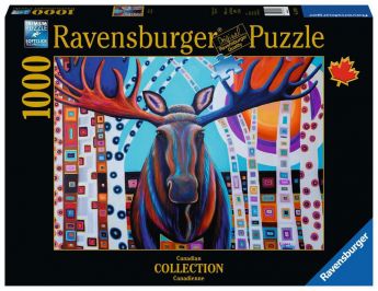 Puzzle 1000 Pezzi Ravensburger Alce d'Inverno | Puzzle Animali Arte - Confezione