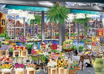 Puzzle 1000 Pezzi Ravensburger Amsterdam Flower Market| Puzzle Fantasy